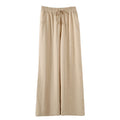 Img 5 - Cotton Blend Wide Leg Pants Women Summer Thin All-Matching Straight Jeans High Waist Drape Plus Size Casual