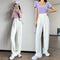 Wide Leg Suit Pants Women High Waist Slim Look Drape Long Loose Straight Casual Floor Length Pants