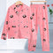 Popular Pajamas Women Long Sleeved Cardigan Lapel Korean Knitted Loungewear Two-Piece Sets Plus Size Sleepwear