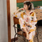 Streaming Popular Casual Pajamas Women Cardigan Sleeve Length Pants Europe Loungewear Sets Sleepwear