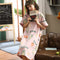 Summer Women Pyjamas Pocket Design Trendy ins Home Outdoor Cotton Teens Mid-length Sleepwear