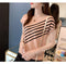 IMG 110 of Striped Short Sleeve T-Shirt Women Loose Hong Kong Airplane Tops Summer Silk Sweater Thin ins Outerwear