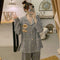 insPajamas Women Korean Sweet Look Adorable Popular Long Sleeved Cardigan Teens Casual Pants Loungewear Sets Sleepwear