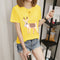 Women Summer Short Sleeve T-Shirt Korean Cartoon Round-Neck Printed Matching Tops T-Shirt