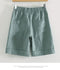 Img 9 - Cotton Blend Shorts Women Summer Thin Elastic Waist Plus Size Bermuda Loose Slim Look Hot Pants Straight Jeans Bermuda Shorts