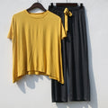 Img 7 - Loungewear Women Modal Two-Piece Sets Outdoor Loose Casual T-Shirt Wide Leg Pants Popular Color-Matching