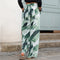 Img 2 - Long Pants Popular Women Green Printed Loose Wide Leg Casual