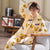 Img 1 - Cardigan Pajamas Women Lapel Long Sleeved Loungewear Student Sweet Look Cartoon Two-Piece Sets