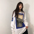 IMG 117 of insPopular Long Sleeved T-Shirt Women Korean Japanese Vintage Printed Round-Neck Undershirt Loose Student Sweatshirt Outerwear