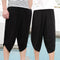 Img 8 - Unisex Men Women Korean Vintage Trendy Wide Leg Pants Couple Three Quarter Casual Loose Cotton Women Beach Beachwear