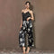 Img 2 - Summer Women Thin Sexy Pajamas Strap Long Pants Wide Leg Outdoor Loungewear