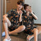 Couple Pajamas Summer Women Silk Men Casual Plus Size Short Sleeve Thin Loungewear Two-Piece Sets Sleepwear