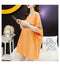 IMG 106 of Popular insStudent Mid-Length Short Sleeve T-Shirt Women Summer Korean Loose See Through Bare Back Half Sleeved Tops T-Shirt