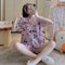 Summer Short Sleeve Shorts Adorable Japanese Two-Piece Sets Thin Plus Size Loungewear Pajamas Women Sleepwear