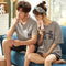 Summer Couple Pajamas Cotton Short Sleeve Shorts Men Cartoon Women Loungewear Sets Sleepwear