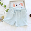 IMG 113 of Japanese Fresh Looking Double Layer Cotton Pajamas Pants Women Summer Loose Thin Home Mid-Length Shorts