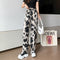 Img 7 - Ink Wide Leg Pants Women Summer Popular Thin Loose Slim Look Chiffon Straight Personality Casual Floor-Length