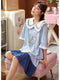 IMG 160 of Pyjamas Women Summer Korean Doll Collar Pajamas Adorable Cartoon Mid-Length Loungewear Outdoor Sleepwear