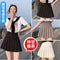 Img 1 - A-Line Pleated Women Summer Skirt High Waist Tennis Slim Look Black