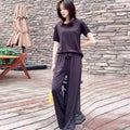 Img 6 - Ice Silk Loose Plus Size Breathable Casual Wide Leg Pants Loungewear Home Outdoor Trendy Sets