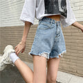 IMG 109 of Hong Kong Vintage Ripped Loose Denim Shorts Women Summer Slim Look High Waist Hot Pants Shorts