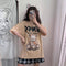 Img 3 - Trendy Bear Printed Short Sleeve T-Shirt Women Plus Size Couple Summer Men Loose BF