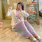 IMG 119 of Pajamas Women Sleeve Length Pants Korean Cartoon Loose Plus Size Adorable Two-Piece Sets Loungewear Sleepwear