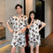 Couple Pajamas Women Summer Silk Short Sleeve Men Plus Size Replica Loungewear Sleepwear