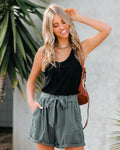 IMG 103 of Europe Women Loose Shorts Lace High Waist Solid Colored City Casual Slim Look Folded Pants Shorts