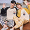 Couple Pajamas Cotton Long Sleeved Thin Men Cartoon Sets Women Korean Loungewear Sleepwear