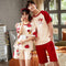 Couple Pajamas Summer Short Sleeve Cartoon Women Korean Loungewear Men Sets Fresh Looking Sleepwear