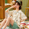 Pajamas Women Short Sleeve Cotton Summer Printed Loungewear Two-Piece Sets Design Sleepwear