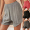 Img 1 - Europe Popular Solid Colored Fold Casual Elastic Waist Shorts Women