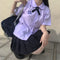 Img 6 - Thailand Round-Neck jkUniform Women Inspired Mauve Short Sleeve Shirt First-Love Student