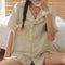 IMG 103 of Chequered Pajamas Women Summer insAdorable Japanese Teens Casual Student Loungewear Two-Piece Sets Sleepwear