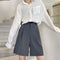 Img 1 - Suit Pants Shorts Women High Waist Summer Thin Loose Slim Look Bermuda Straight Hong Kong Wide Leg H