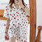 IMG 112 of Summer Korean Cartoon Short Sleeve Shorts Pajamas Teens Casual Cardigan Loungewear Sets Outdoor Sleepwear