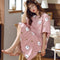 Summer Women Pyjamas Pocket Design Trendy ins Home Outdoor Cotton Teens Mid-length Sleepwear