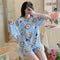 Summer Short Sleeve Pajamas Women Adorable Sweet Look Cartoon Plus Size Loungewear Sets Sleepwear