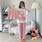 Pajamas Three-Piece Women Summer Sets Loose Short Sleeve Shorts Long Pants Plus Size Cartoon Korean Loungewear Sleepwear