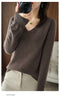 IMG 137 of Women Pullover Slim Look Solid Colored Long Sleeved V-Neck Undershirt Sweater Outerwear