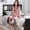 Pajamas Women Long Sleeved Korean Knitted Cotton Sweet Look Adorable Teens Plus Size Loungewear Outdoor Sleepwear