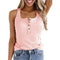 Img 1 - Europe Women Popular Solid Colored Button Sleeveless Tank Top T-Shirt Tank Top