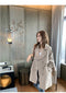 IMG 115 of Windbreaker Women Mid-Length Coat Korean All-Matching Loose Suit Collar Casual Thin Outerwear