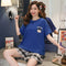 Pajamas Women Summer Short Sleeve Korean Student Thin Plus Size Adorable Cartoon Outdoor Loungewear Sets Sleepwear