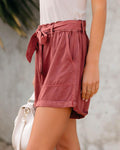 Img 4 - Europe Women Loose Shorts Lace High Waist Solid Colored City Casual Slim Look Folded Pants