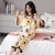 Img 3 - Summer Pajamas Women Short Sleeve Cropped Pants Cotton Thin Round-Neck Two-Piece Sets Loungewear