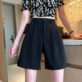 Img 4 - Suits Shorts Women High Waist Slim Look All-Matching Loose Straight Casual Wide Leg Drape Pants