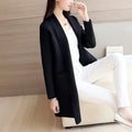Korean All-Matching Loose Pocket Mid-Length Knitted Cardigan Sweater Women Long Sleeved Tops Outerwear
