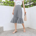 Img 16 - Summer Korean College Spliced Chequered Flare Women Mid-Length A-Line Skirt